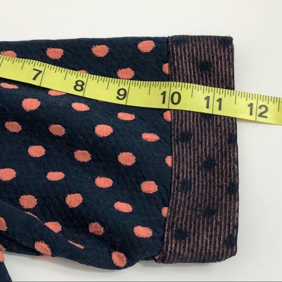 Ace Delivery Polka Dot Twisted Collar Blue Top S - Picture 6 of 7